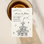Hand-geïllustreerde Champagne Tower Vintage bruilo Kaart<br><div class="desc">"Proost op Liefde" Handgeschreven Champagne Tower bruiloft uitnodiging: een viering van onconventionele elegantie Stap in een wereld van onconventionele elegantie met onze "Proost op Liefde" Handgeschreven Champagne Tower bruiloft uitnodiging, waar traditie ontmoet moderniteit in een verbluffende weergave van creativiteit en stijl. Deze unieke uitnodiging tart de regels van de traditionele...</div>