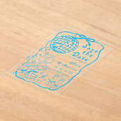 Hand Geïllustreerde Doodle Blue Wedding Bewaar de  Acryl Uitnodigingen (Laagn)