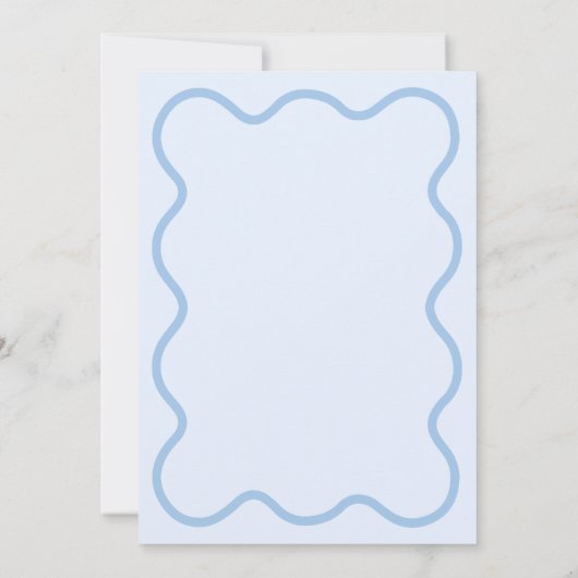 Hand Geïllustreerde Kust Cowgirl Blauwe Bacheloret Kaart (Achterkant)