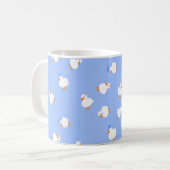 Hand geïllustreerde leuke eenden blauwe koffiemok (Voorkant links)