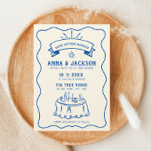 Hand geïllustreerde retro  eigenzinnig blauw bruil kaart