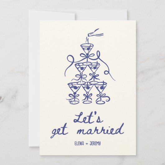 Hand Geïllustreerde Retro Franse Blauwe Eigenzinni Kaart (Achterkant)