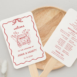 Hand-geïllustreerde Retro Tekening Red Wedding Pro Handwaaier