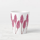 Hand geïllustreerde rode bloem latte mok (Voorkant)