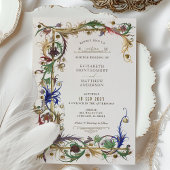 Hand geïllustreerde Royal Medieval Wedding Invitat Kaart