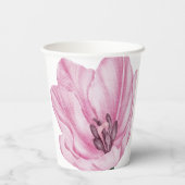 Hand geïllustreerde roze oosterse lelie papieren bekers (Achterkant)