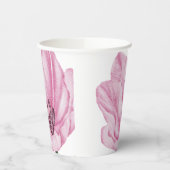 Hand geïllustreerde roze oosterse lelie papieren bekers (Links)