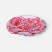 Hand geïllustreerde roze pioen papieren bordje (Gekanteld)