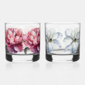 Hand geïllustreerde twee verschillende ontwerpen whisky glas (Rechts)