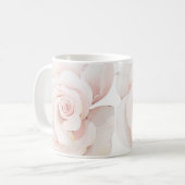 Hand geïllustreerde White Rose Print Koffiemok (Voorkant links)