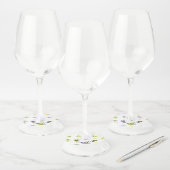 Hand gekleurd citroen ontwerp - naam koppel wijnglaslabel (Set)