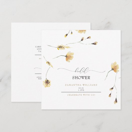 Hand gekleurd Geel Vrijgezellenfeest Square in Kaart (Voorkant / Achterkant)