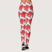 Hand gekleurde harten op wit leggings (Achterkant)