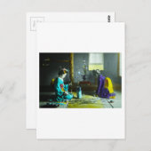  hand gekleurde Japanse geisha Magic Lantern Briefkaart (Voorkant / Achterkant)