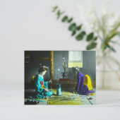  hand gekleurde Japanse geisha Magic Lantern Briefkaart (Staand voorkant)