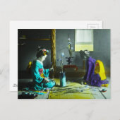  hand gekleurde Japanse geisha Magic Lantern Briefkaart (Voorkant / Achterkant)