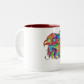 Hand-gekleurde vogel Mok - kalmerende Natuur-geïns (Voorkant links)