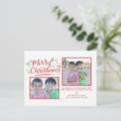 Hand geletterd kerstwinter gebladerte Briefkaart (Staand voorkant)