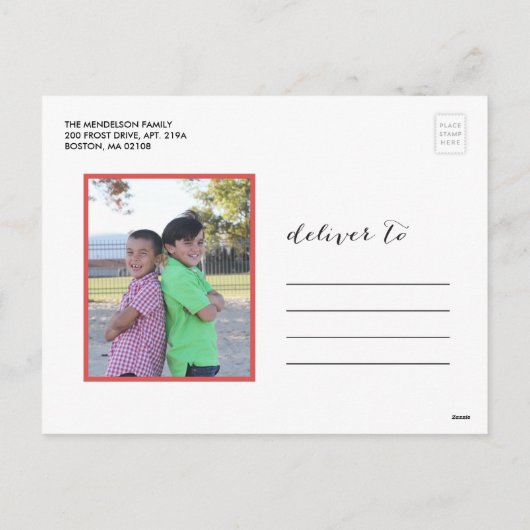 Hand geletterd kerstwinter gebladerte Briefkaart (Achterkant)