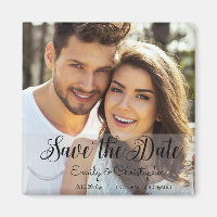 Hand Geletterd Script Wedding Save the Date Magnet