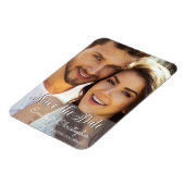 Hand Geletterd Script Wedding Save the Date Magnet Magneet (Linkerzijde)