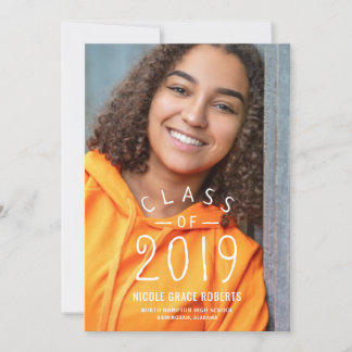 Hand Geletterde Afstudeerfeest Fotoaankondiging Aankondiging