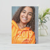 Hand Geletterde Afstudeerfeest Fotoaankondiging Aankondiging (Staand voorkant)