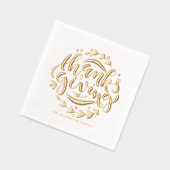 Hand geletterde krans Thanksgiving Folie Servetten (Links)