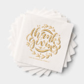 Hand geletterde krans Thanksgiving Folie Servetten (Insitu (Gestapeld))