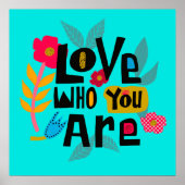 Hand geletterde liefde wie je bent citaat poster (Voorkant)