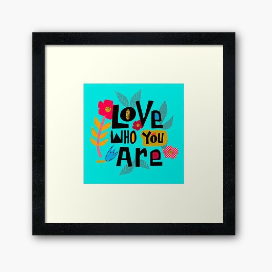 Hand geletterde liefde wie je bent citaat poster