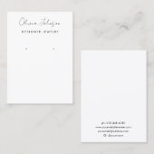 Hand geletterde minimalistische sieraden oorbel di visitekaartje (Voorkant / Achterkant)
