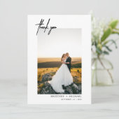 Hand-geletterde moderne foto dank u kaart (Staand voorkant)