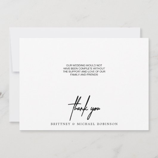 Hand-geletterde moderne foto dank u kaart (Achterkant)