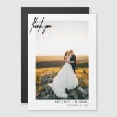 Hand-geletterde moderne foto wit dank u (Voorkant / Achterkant)