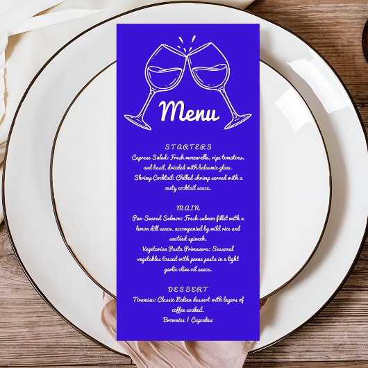 Hand geletterde moderne grillige bruiloft diner menu