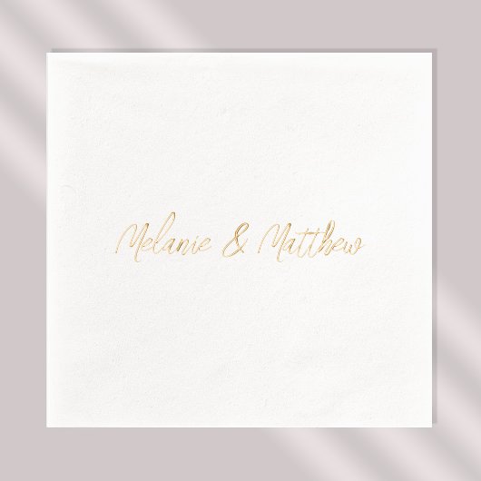 Hand geletterde monogram Namen Modern Goud Folie Servetten