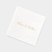Hand geletterde monogram Namen Modern Goud Folie Servetten (Links)