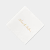 Hand geletterde monogram Namen Modern Goud Folie Servetten (Rechts)