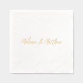 Hand geletterde monogram Namen Modern Goud Folie Servetten (Voorkant)