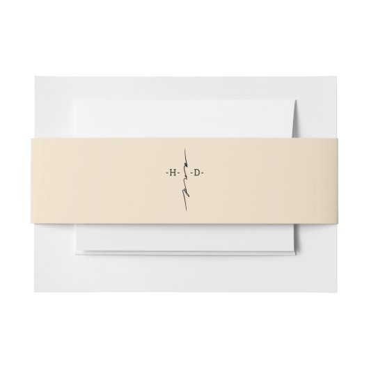 Hand geletterde Monogrammed Chic Cross Wedding Uitnodigingen Wikkel (Voorkant Voorbeeld)