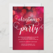 Hand Geletterde Rode Bokeh Lights Kerstfeest Kaart (Voorkant)