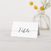 Hand geletterde scripttabelnamen Initiaal bruiloft Plaatskaartje (Voorkant)