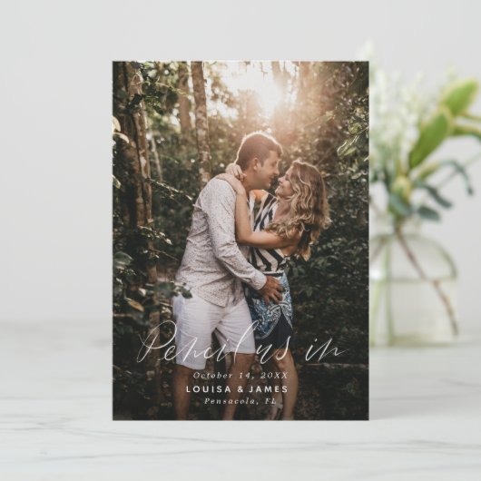 Hand geletterde verticale foto Sla de datum op Kaart (Staand voorkant)