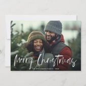 Hand geletterde witte geletterde kerstkaart (Voorkant)