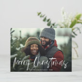Hand geletterde witte geletterde kerstkaart (Staand voorkant)