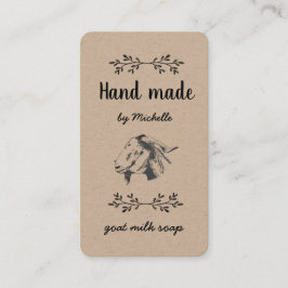 Hand gemaakt door geitenzeep visitekaartje