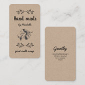 Hand gemaakt door geitenzeep visitekaartje (Voorkant / Achterkant)