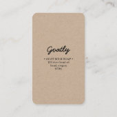 Hand gemaakt door geitenzeep visitekaartje (Achterkant)