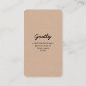 Hand gemaakt door Goat Soap  Visitekaartje (Achterkant)